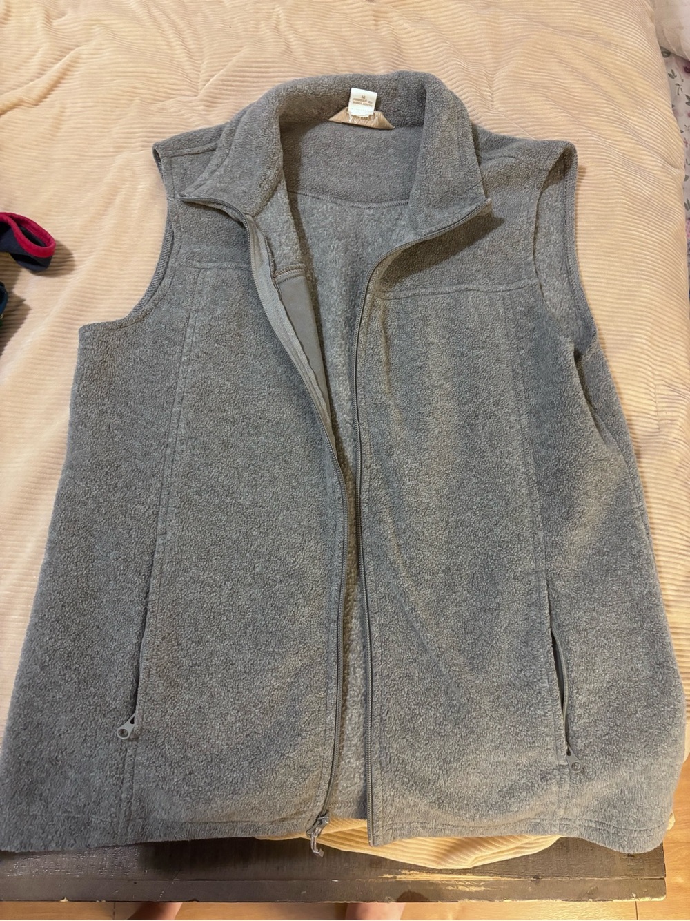 Natural Reflections Grey Zip-Up Fleece Vest